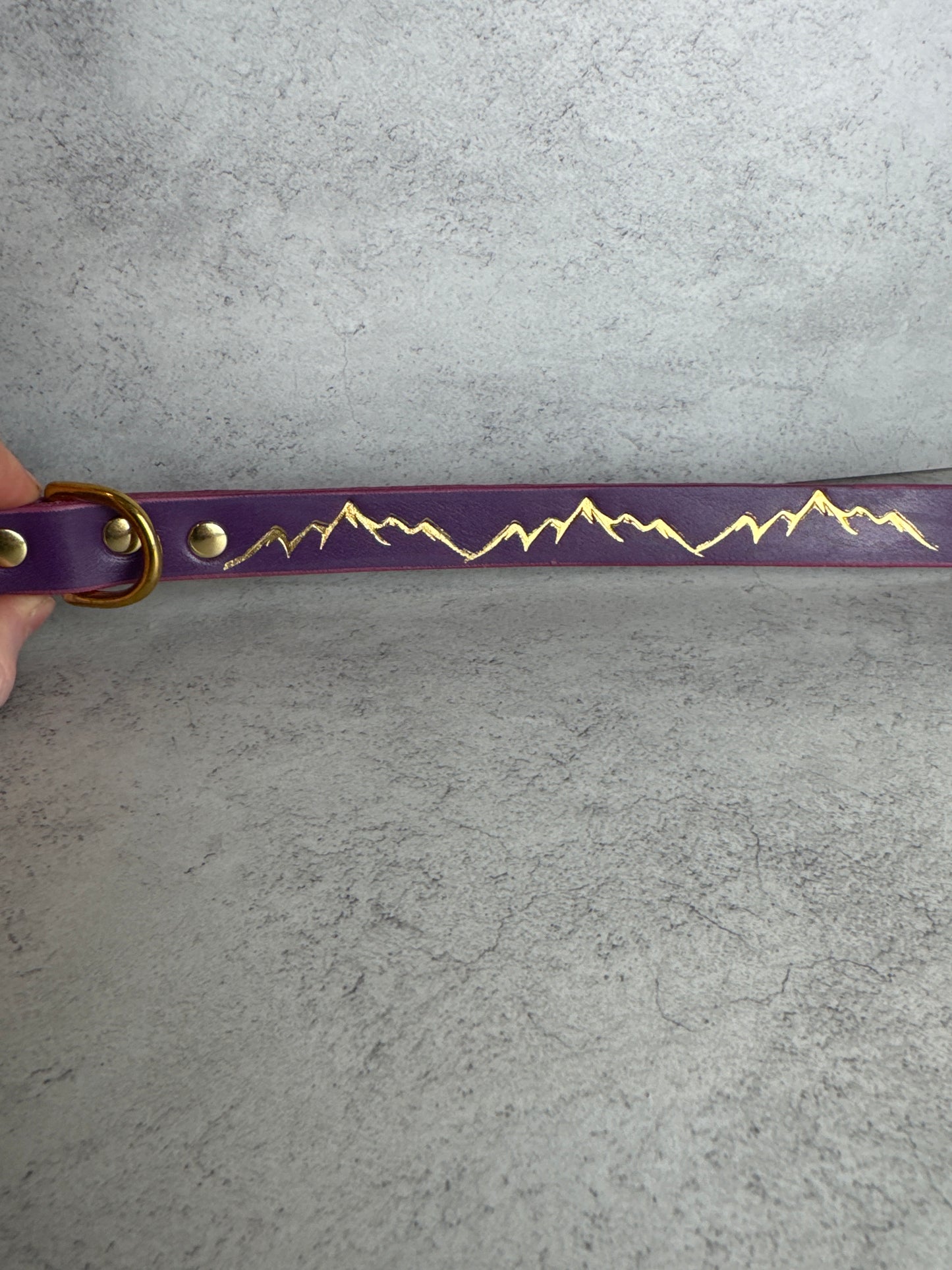 11-14 foil Nevis purple leather