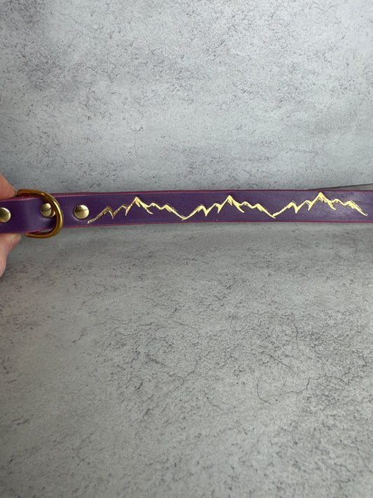 11-14 foil Nevis purple leather