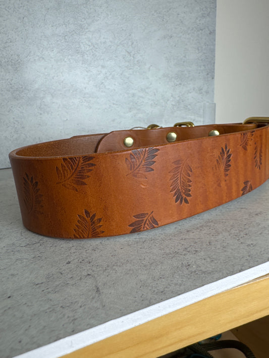 Fern 1.5 inch tan leather 18-21