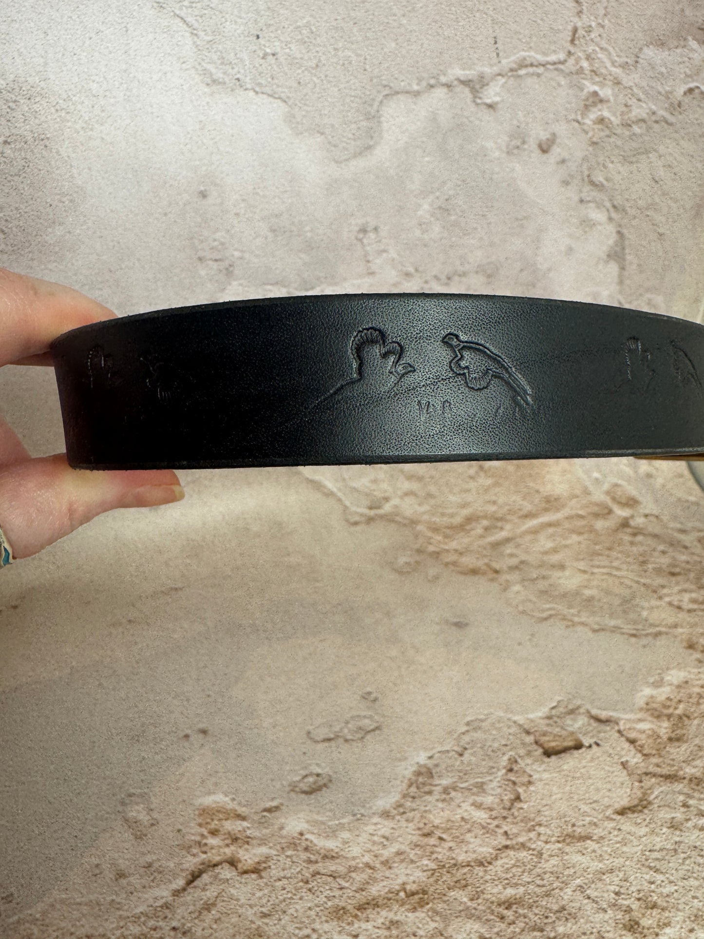 Black Leather. Phesant. 1 inch .17-20